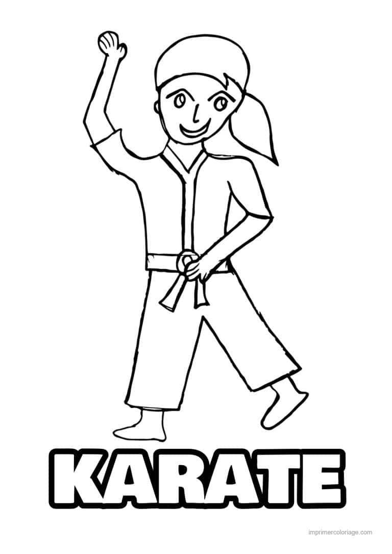 coloriage karate - dessin gratuit &agrave; imprimer