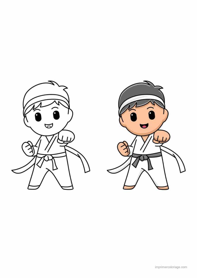 coloriage karate garcon karate - dessin gratuit &agrave; imprimer