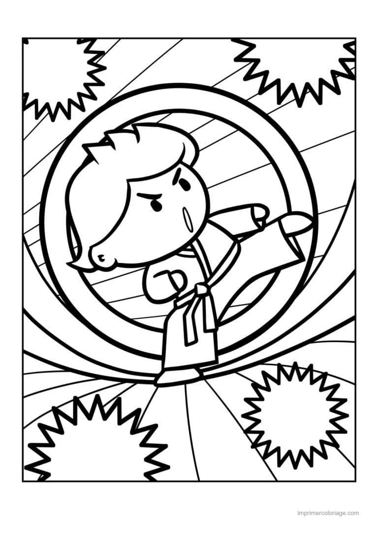 coloriage karate karateka cercle - dessin gratuit &agrave; imprimer