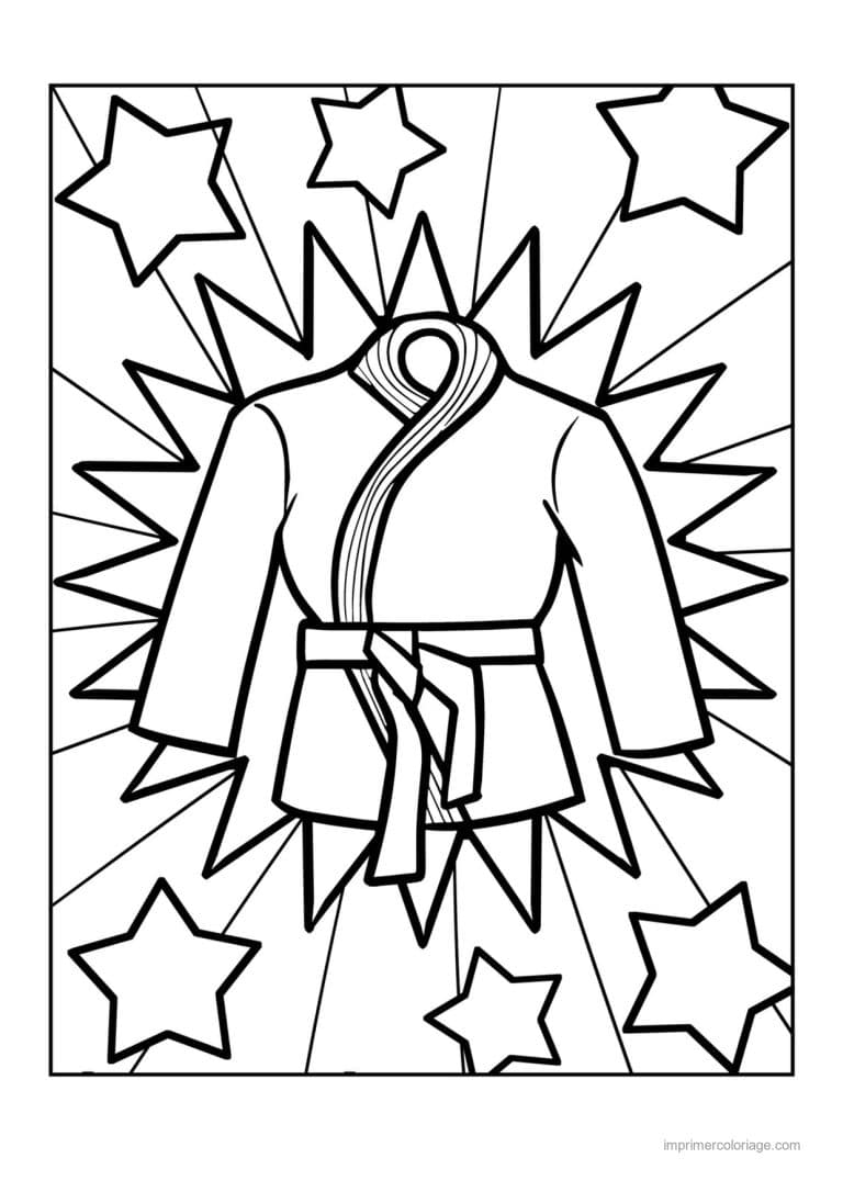 coloriage karate kimono ceinture - dessin gratuit &agrave; imprimer