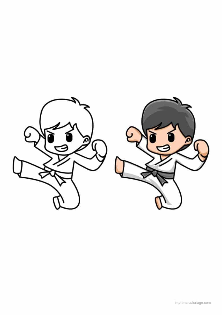 coloriage karate petit karateka - dessin gratuit &agrave; imprimer