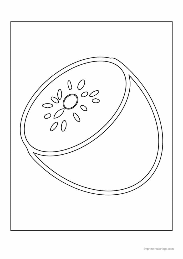 coloriage kiwi kiwi coupe en deux - dessin gratuit &agrave; imprimer