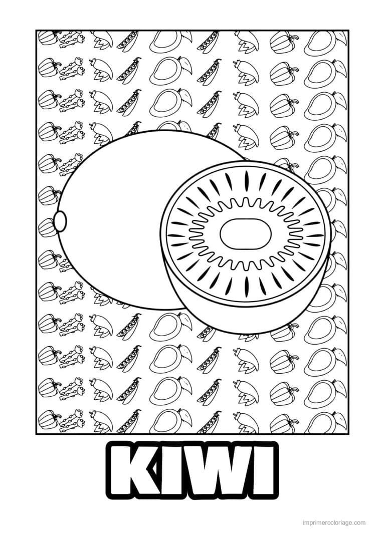 coloriage kiwi kiwi entier et coupe 2 - dessin gratuit &agrave; imprimer
