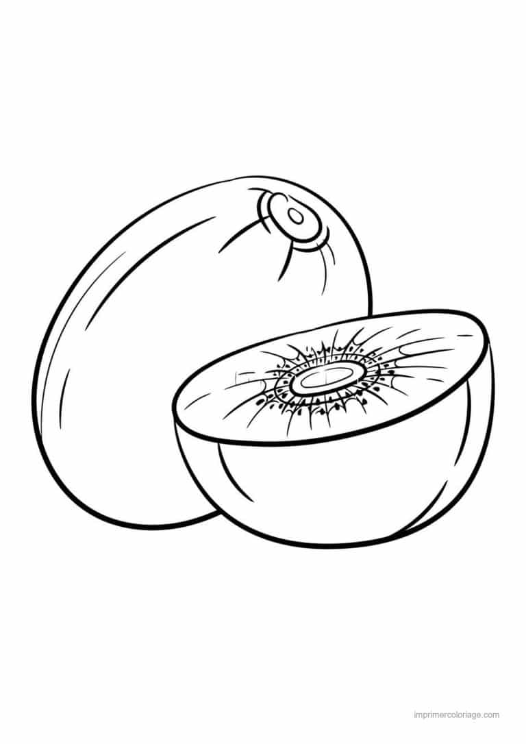 coloriage kiwi kiwi entier et coupe 3 - dessin gratuit &agrave; imprimer