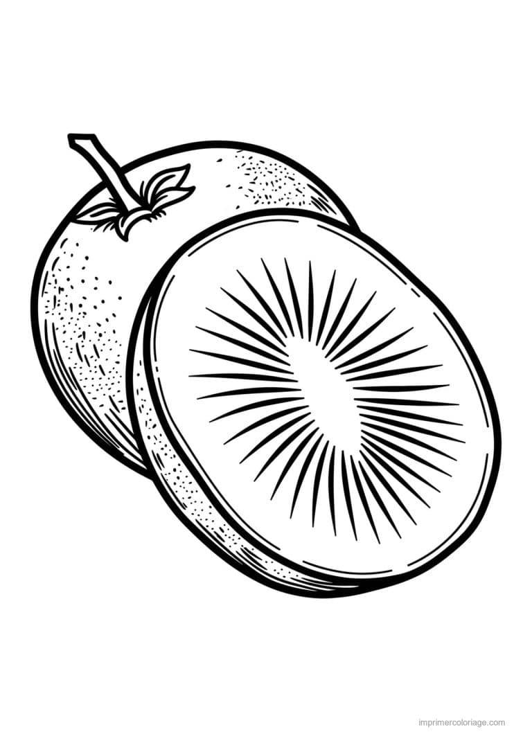 coloriage kiwi kiwi entier et coupe 59 - dessin gratuit &agrave; imprimer