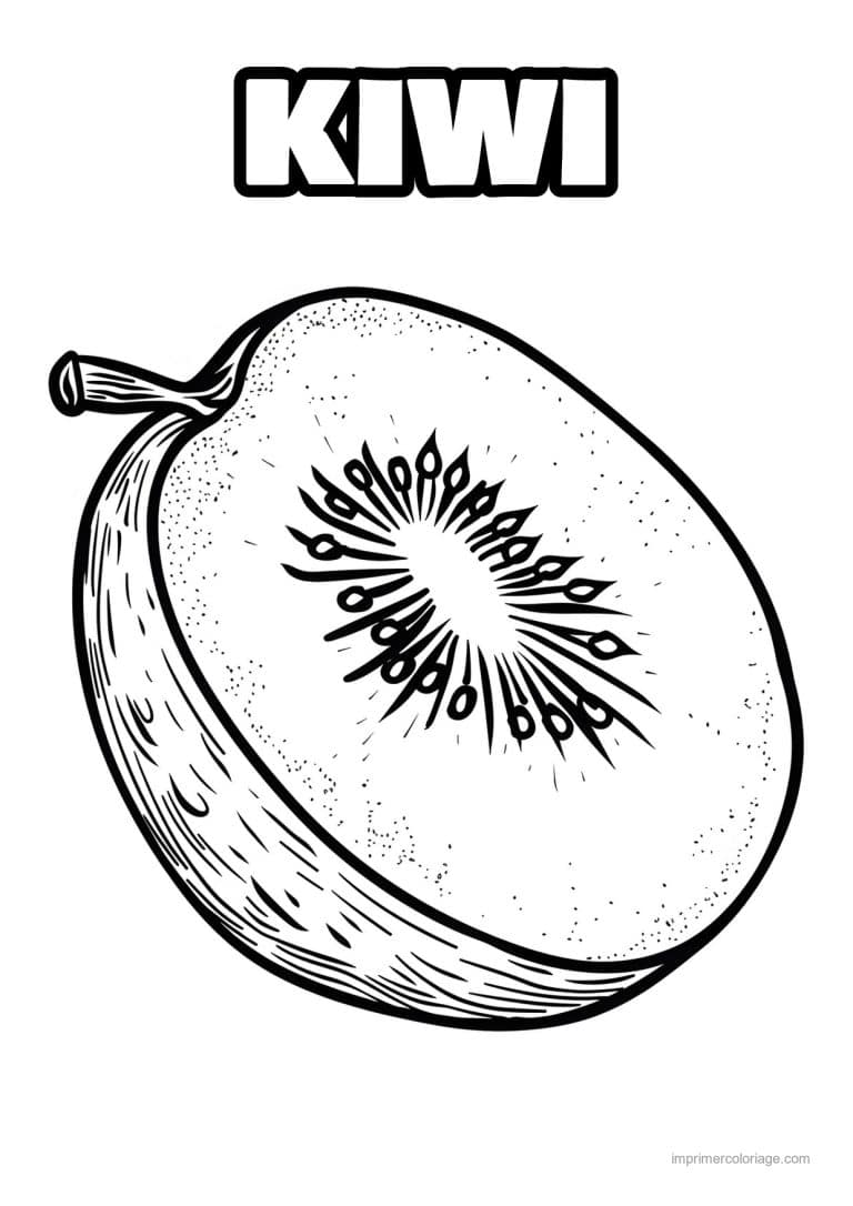 coloriage kiwi kiwi entier et coupe 69 - dessin gratuit &agrave; imprimer