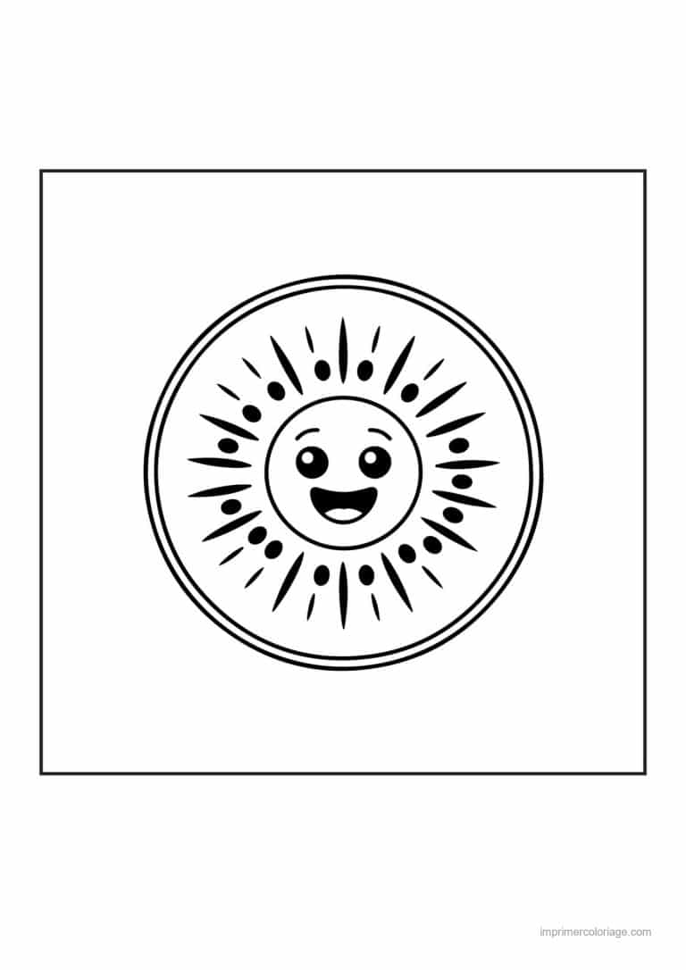 coloriage kiwi tranche de kiwi kawaii - dessin gratuit &agrave; imprimer