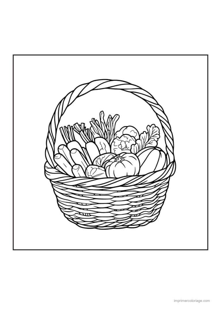 coloriage legumes corbeille de legumes du potager 26 - dessin gratuit &agrave; imprimer