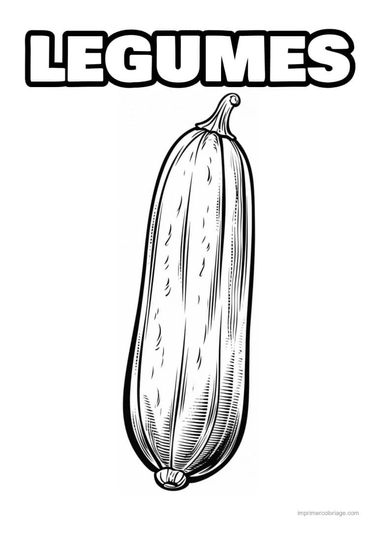 coloriage legumes courgette cotelee - dessin gratuit &agrave; imprimer