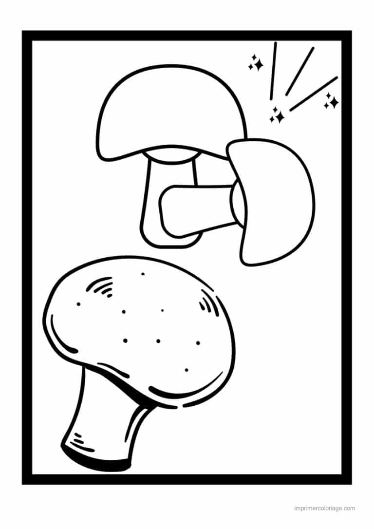 coloriage legumes deux champignons - dessin gratuit &agrave; imprimer