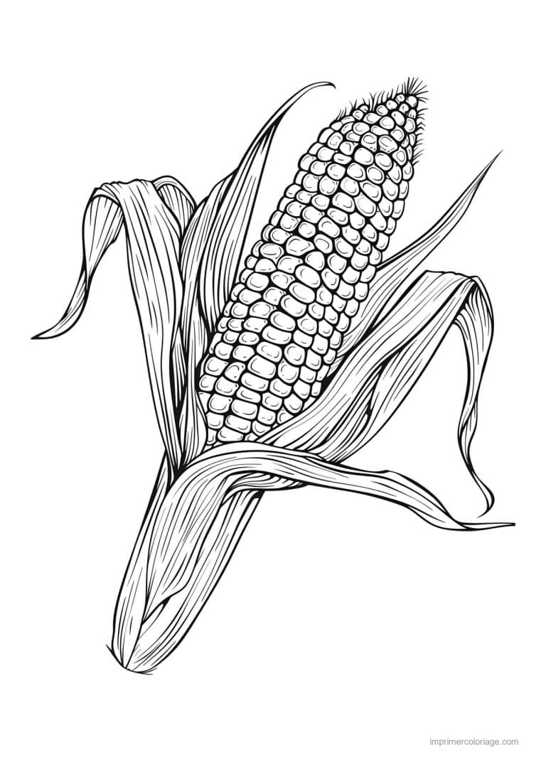 coloriage legumes epi de mais grave 124 - dessin gratuit &agrave; imprimer