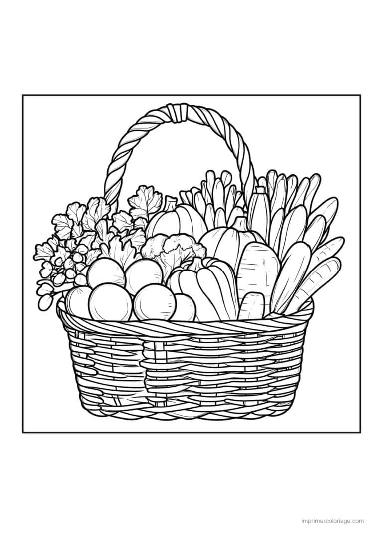 coloriage legumes panier de legumes et carottes 67 - dessin gratuit &agrave; imprimer