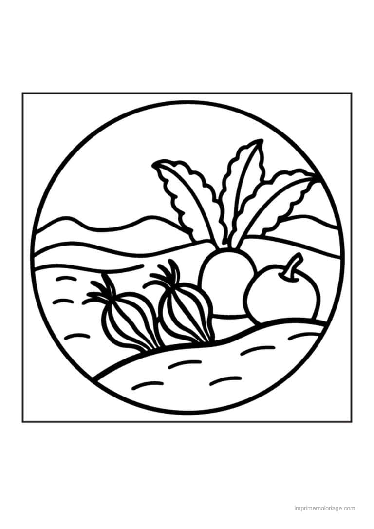 coloriage legumes paysage de legumes - dessin gratuit &agrave; imprimer