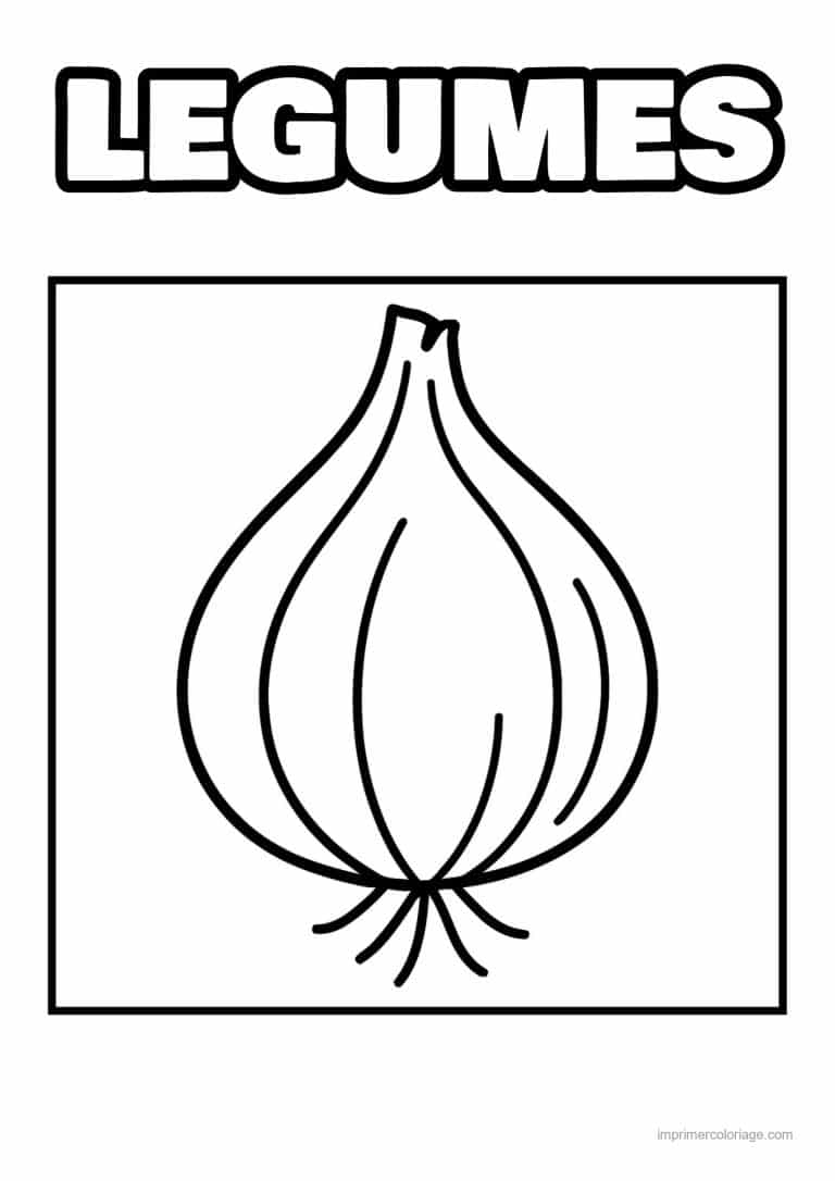coloriage legumes tete d ail - dessin gratuit &agrave; imprimer