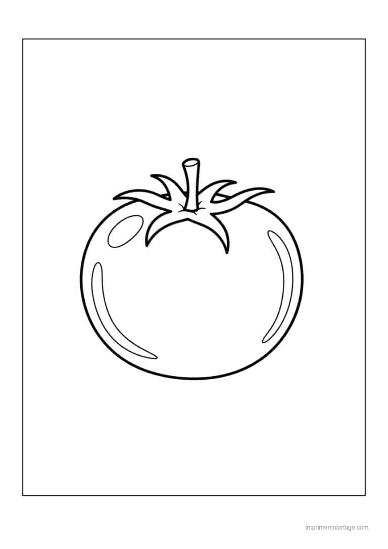 coloriage legumes tomate ronde et lisse - dessin gratuit &agrave; imprimer