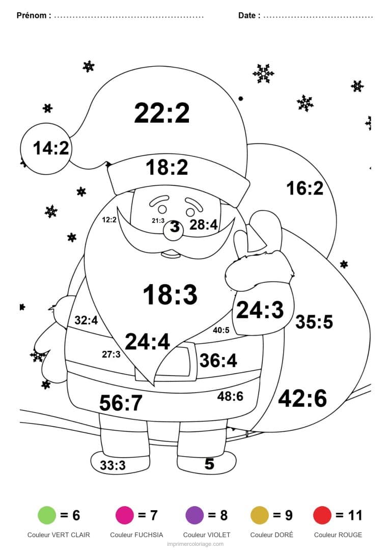 coloriage magique division pere noel a la hotte difficile - dessin gratuit &agrave; imprimer