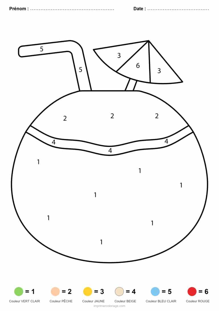 coloriage magique ete coco a la paille - dessin gratuit &agrave; imprimer