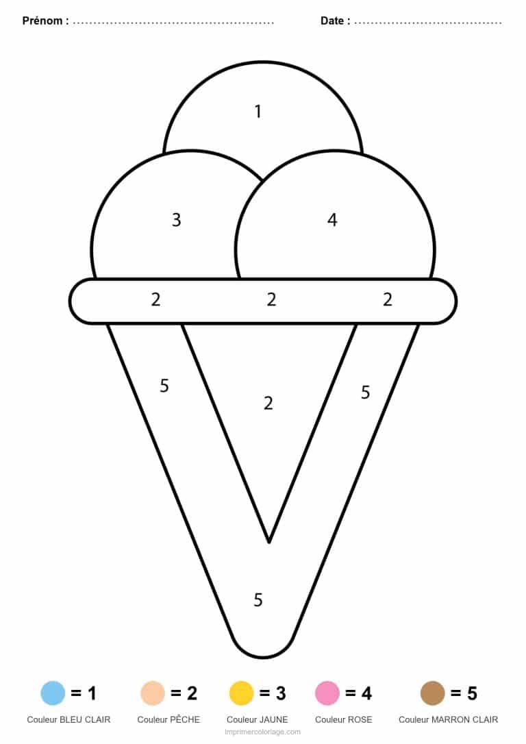 coloriage magique ete glace en cornet - dessin gratuit &agrave; imprimer