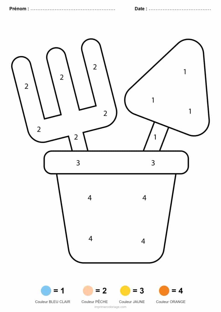 coloriage magique ete glaces et seau - dessin gratuit &agrave; imprimer