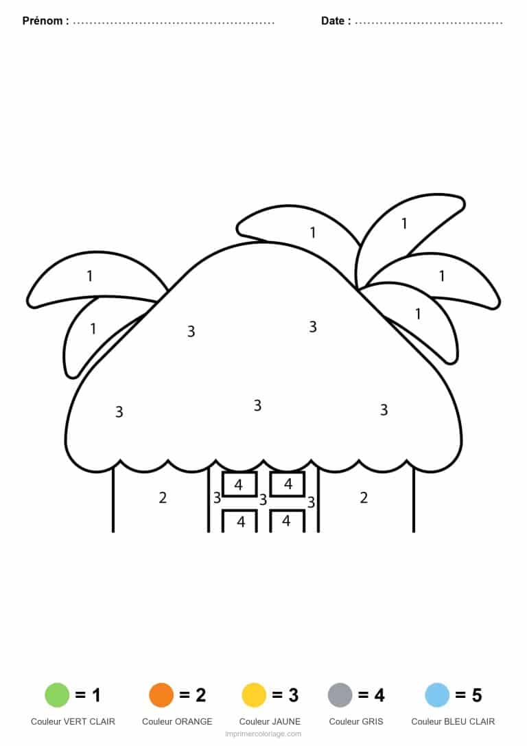 coloriage magique ete paillote - dessin gratuit &agrave; imprimer