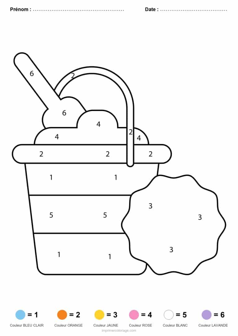 coloriage magique ete seau de glaces - dessin gratuit &agrave; imprimer