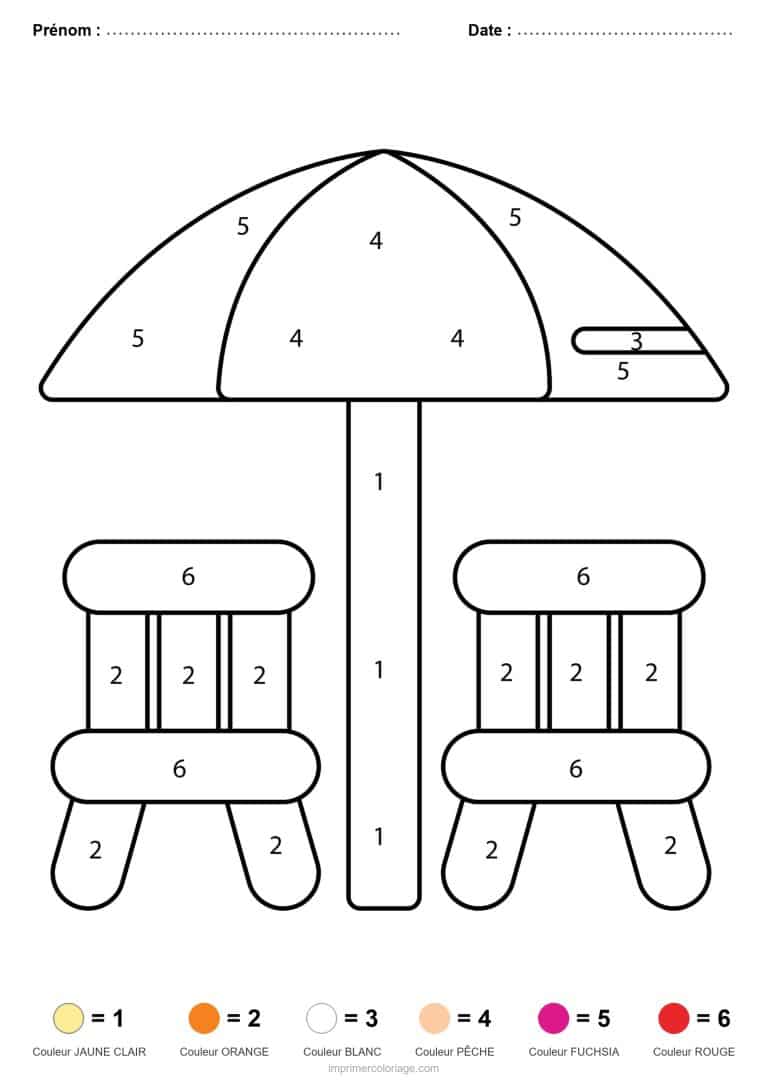 coloriage magique ete table de jardin - dessin gratuit &agrave; imprimer