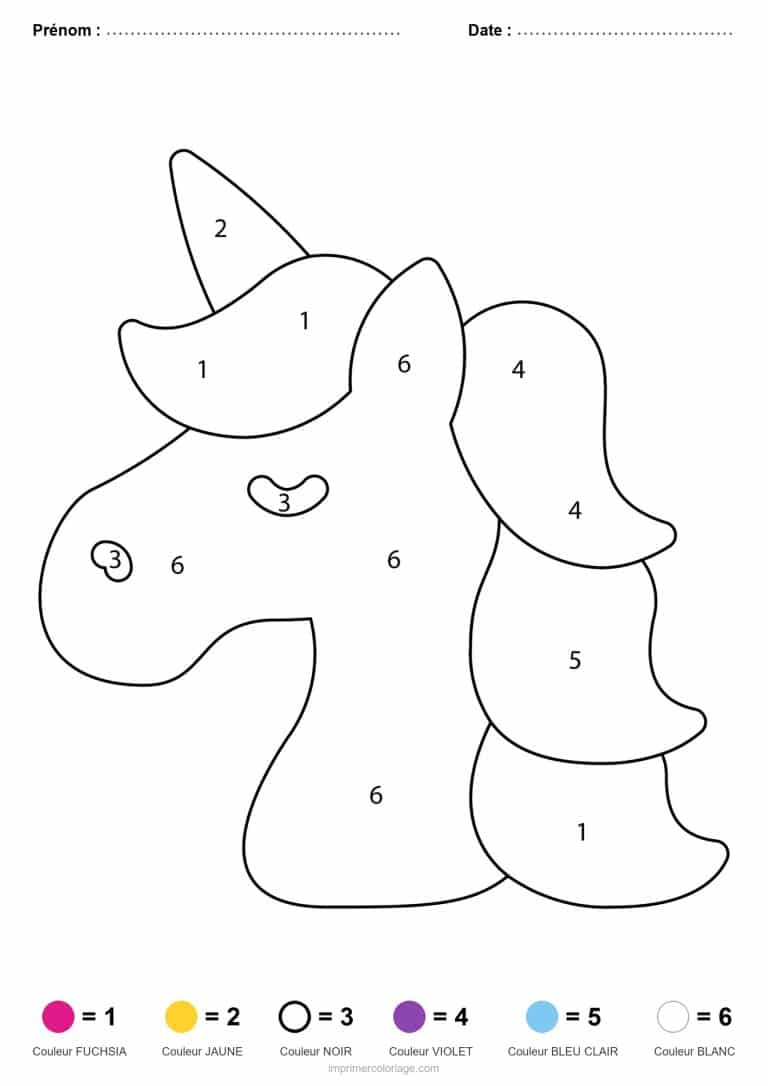 coloriage magique licorne licorne a la criniere ondulee 2 - dessin gratuit &agrave; imprimer