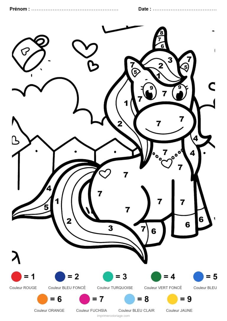 coloriage magique licorne licorne au ballon - dessin gratuit &agrave; imprimer