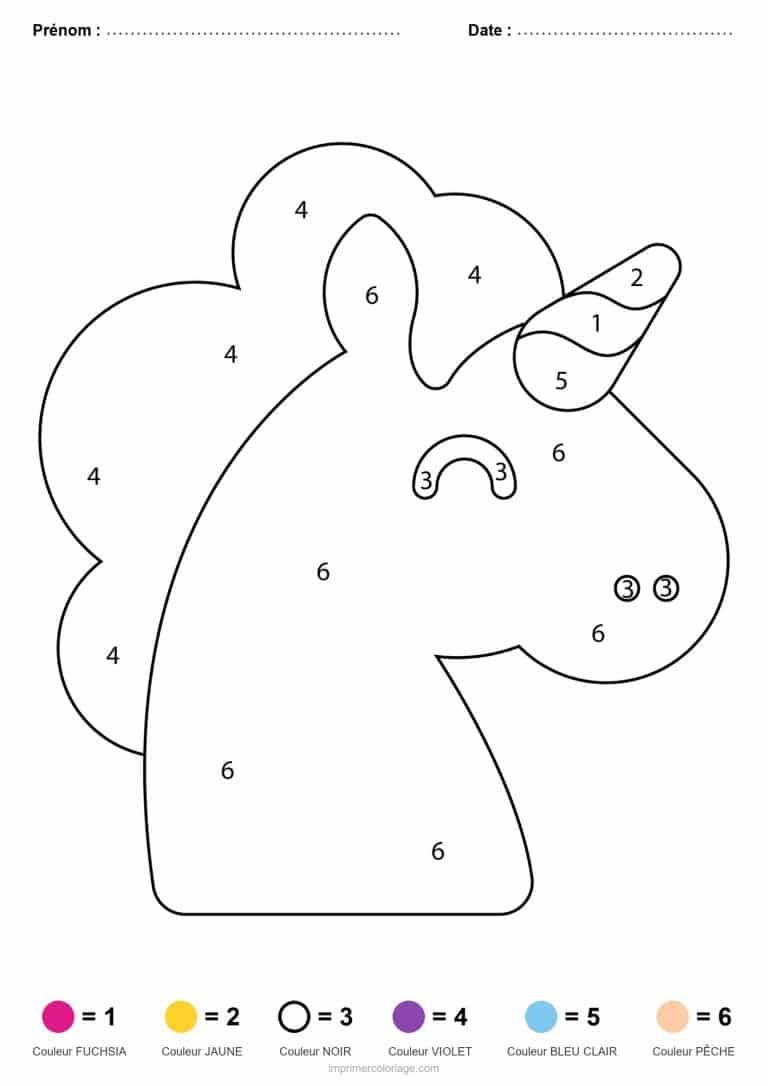 coloriage magique licorne licorne boudeuse - dessin gratuit &agrave; imprimer