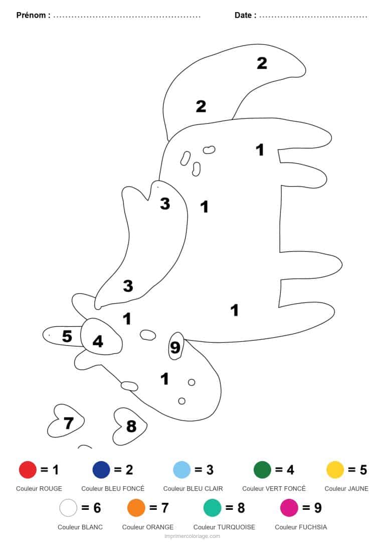 coloriage magique licorne licorne dans le nuage - dessin gratuit &agrave; imprimer