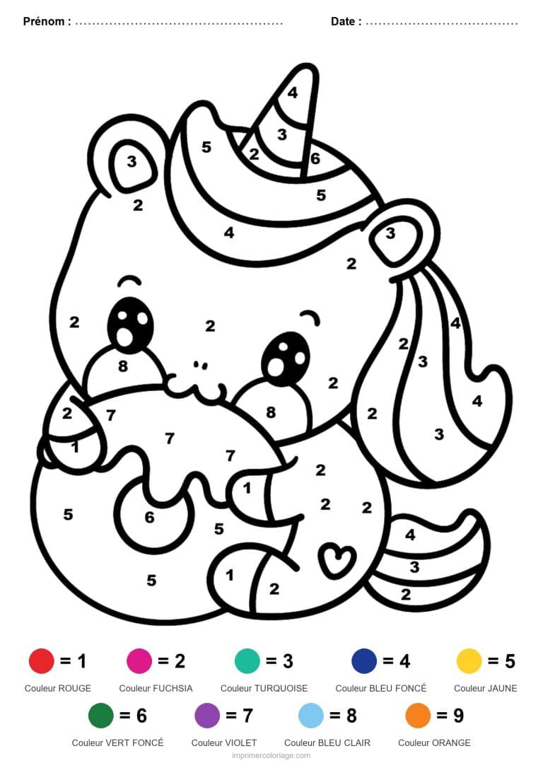 coloriage magique licorne licorne en cupcake - dessin gratuit &agrave; imprimer
