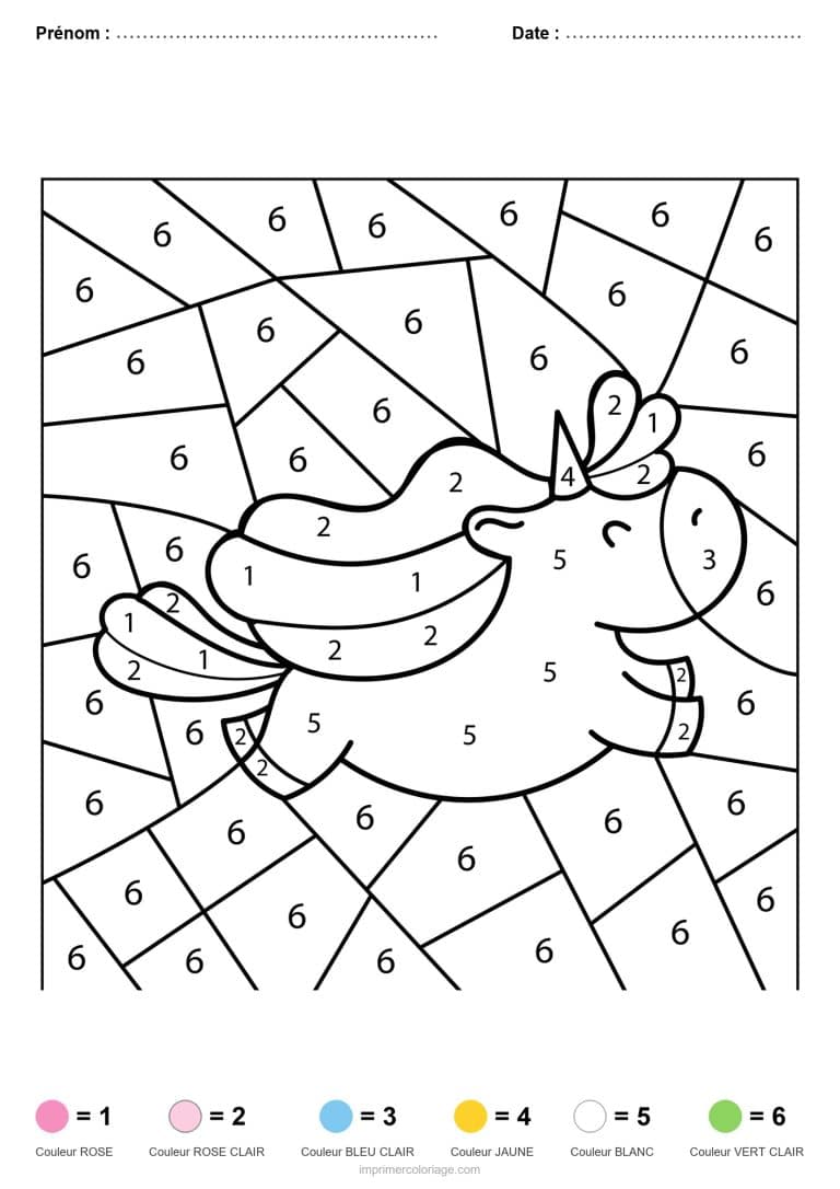 coloriage magique licorne licorne endormie 2 - dessin gratuit &agrave; imprimer