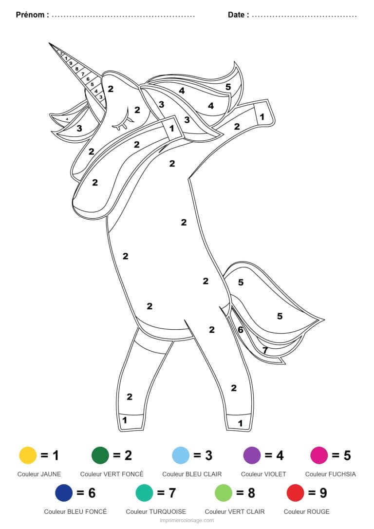 coloriage magique licorne licorne qui danse 2 - dessin gratuit &agrave; imprimer