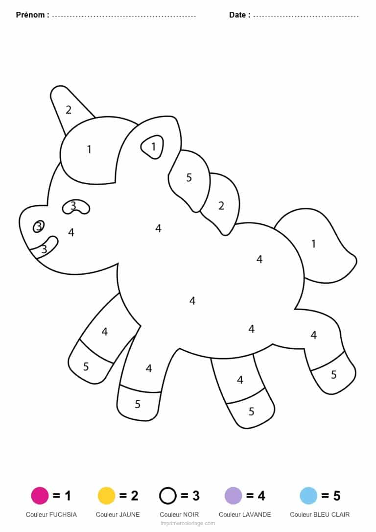 coloriage magique licorne poney licorne - dessin gratuit &agrave; imprimer