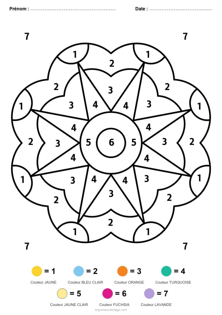 coloriage magique mandala etoile mandala - dessin gratuit &agrave; imprimer
