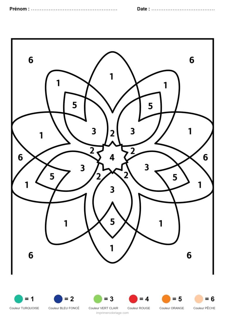 coloriage magique mandala fleur de lotus - dessin gratuit &agrave; imprimer