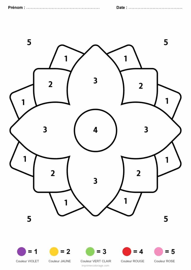coloriage magique mandala fleur simple - dessin gratuit &agrave; imprimer