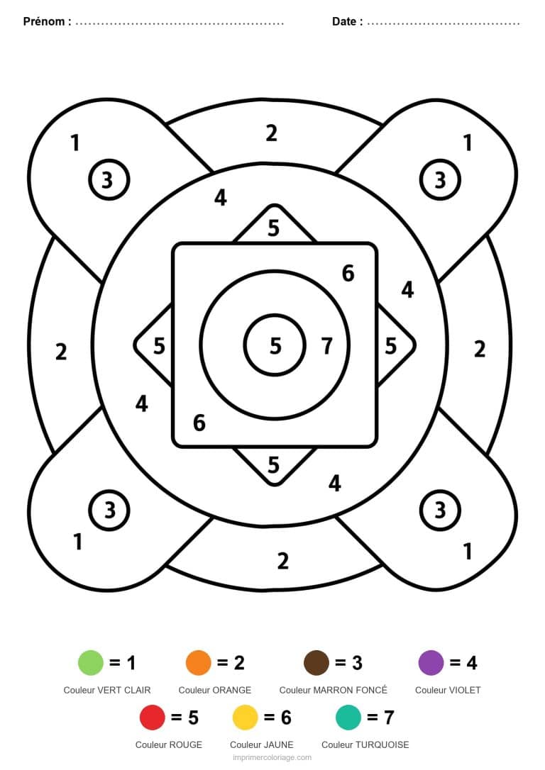 coloriage magique mandala mandala a anneaux - dessin gratuit &agrave; imprimer