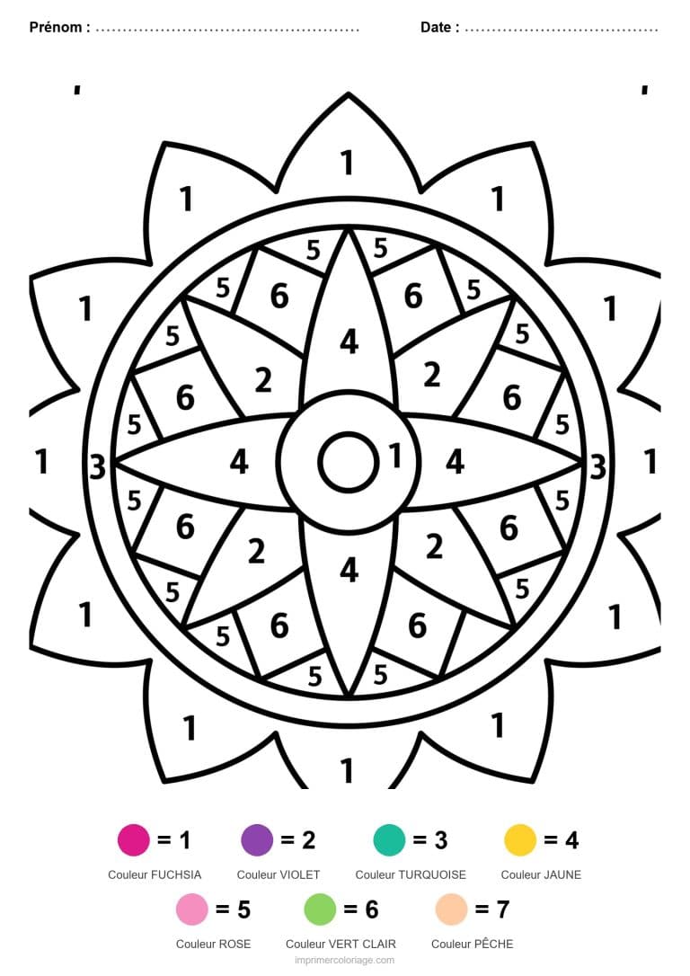 coloriage magique mandala mandala a facettes - dessin gratuit &agrave; imprimer