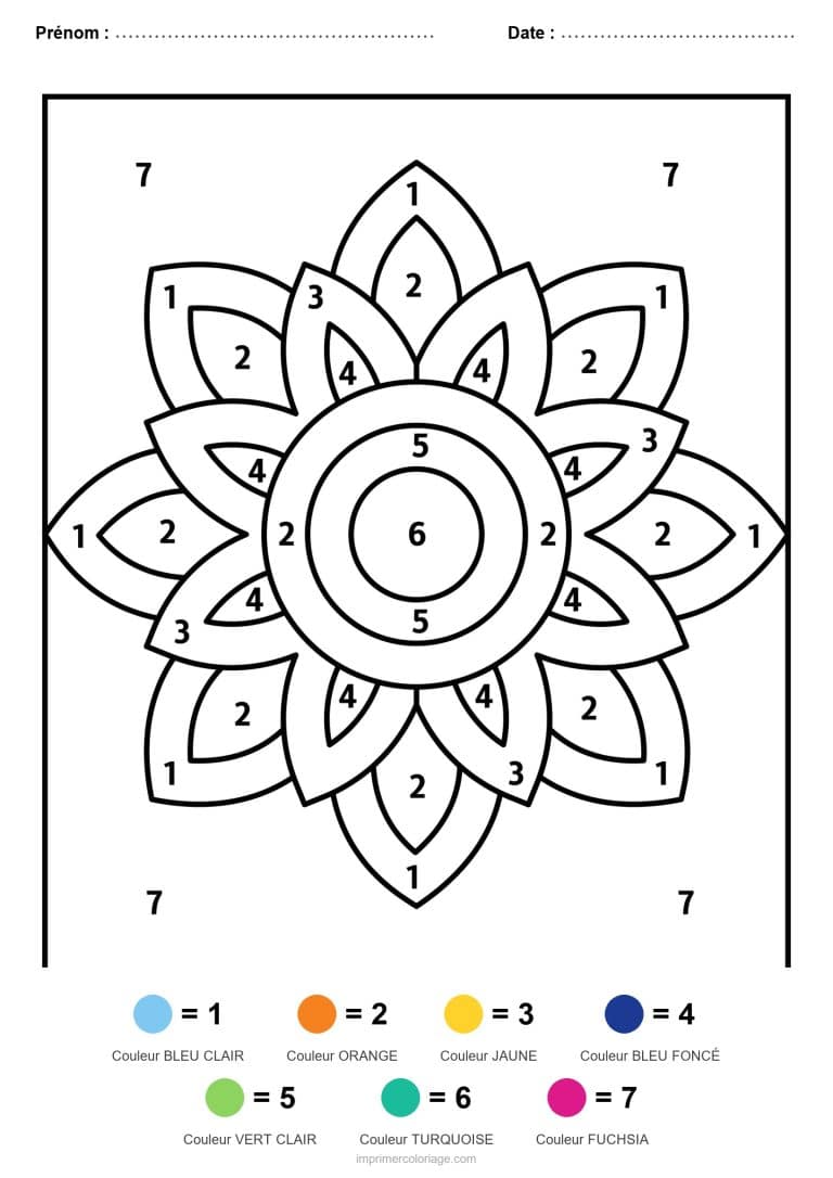 coloriage magique mandala mandala a petales - dessin gratuit &agrave; imprimer