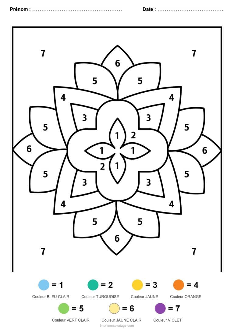 coloriage magique mandala mandala a pointes 2 - dessin gratuit &agrave; imprimer