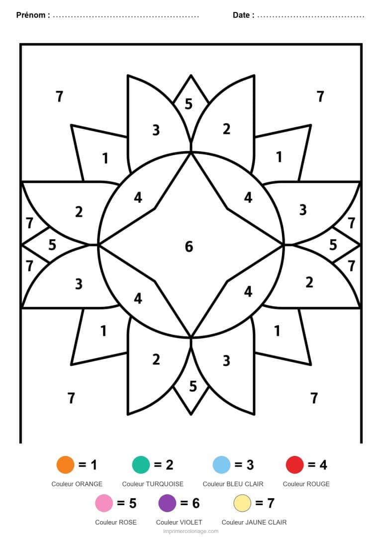 coloriage magique mandala mandala a pointes - dessin gratuit &agrave; imprimer