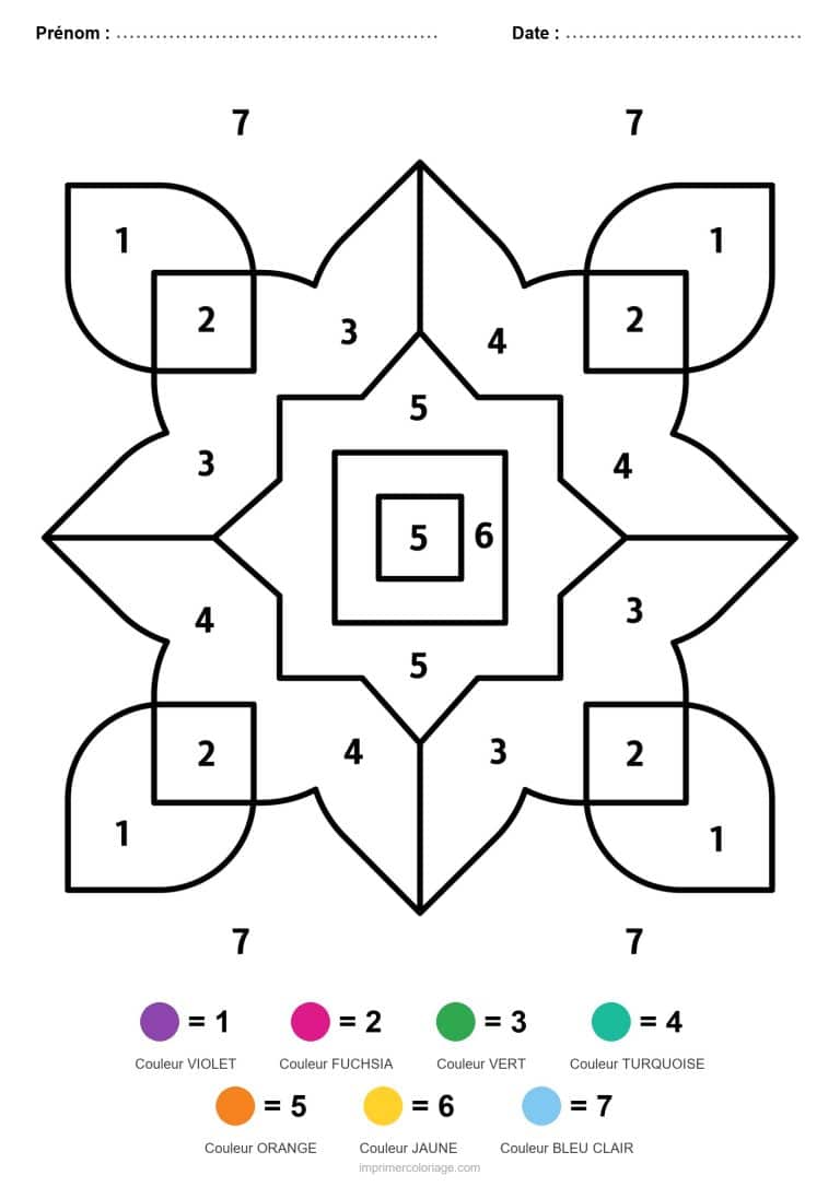 coloriage magique mandala mandala carre - dessin gratuit &agrave; imprimer