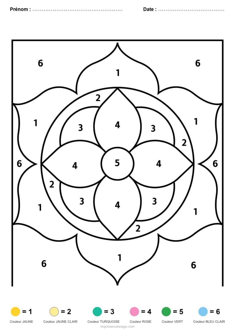 coloriage magique mandala mandala en corolle - dessin gratuit &agrave; imprimer