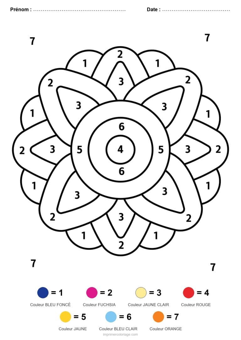 coloriage magique mandala mandala en couronne - dessin gratuit &agrave; imprimer