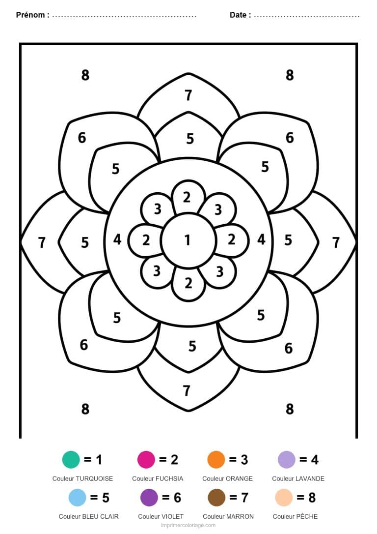 coloriage magique mandala mandala en etoile 2 - dessin gratuit &agrave; imprimer