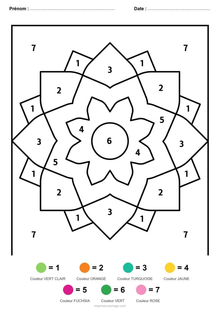 coloriage magique mandala mandala en etoile - dessin gratuit &agrave; imprimer