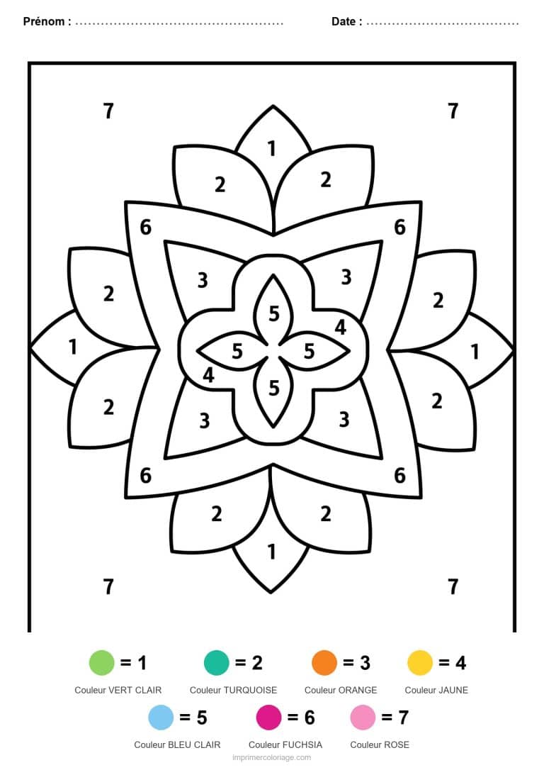 coloriage magique mandala mandala en pointes - dessin gratuit &agrave; imprimer