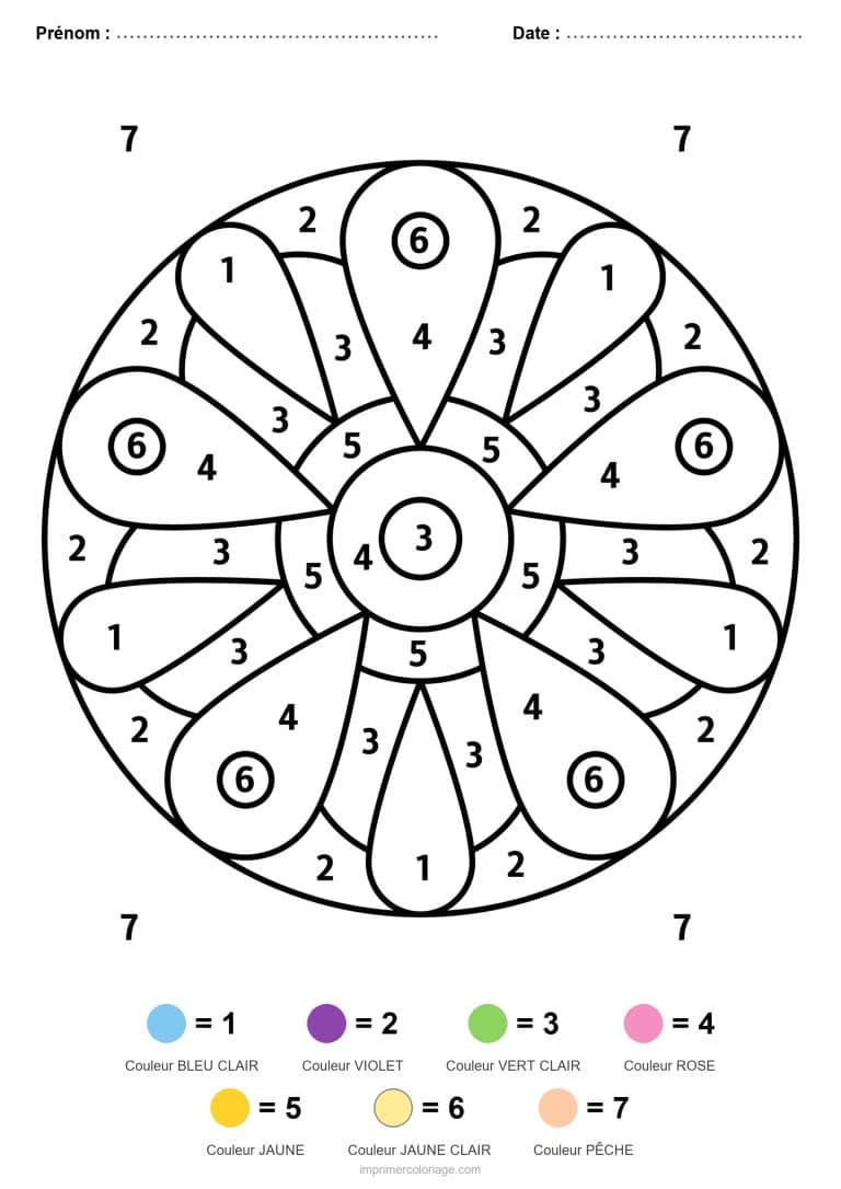 coloriage magique mandala mandala en rosace - dessin gratuit &agrave; imprimer