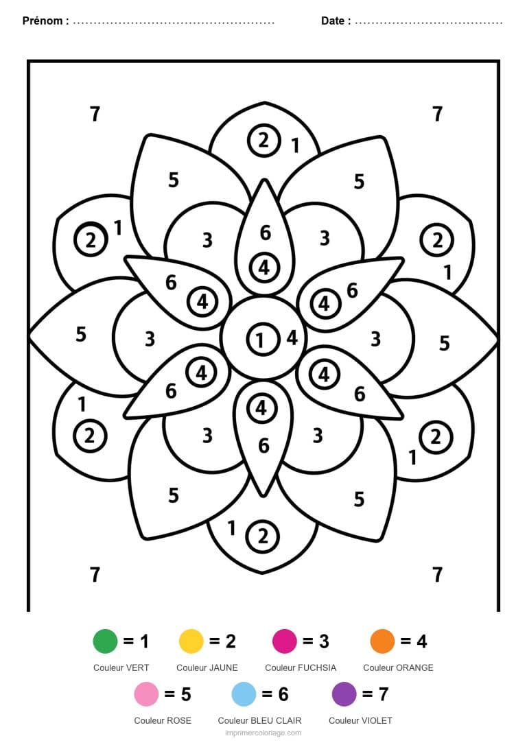 coloriage magique mandala mandala fleur - dessin gratuit &agrave; imprimer